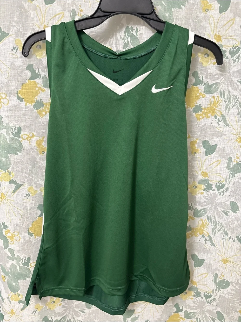 Nike Green Sleeveless Training Tank with White Accents
